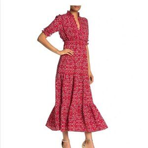 Max Studio | Ruffle-Collar Print-Tiered Maxi Dress